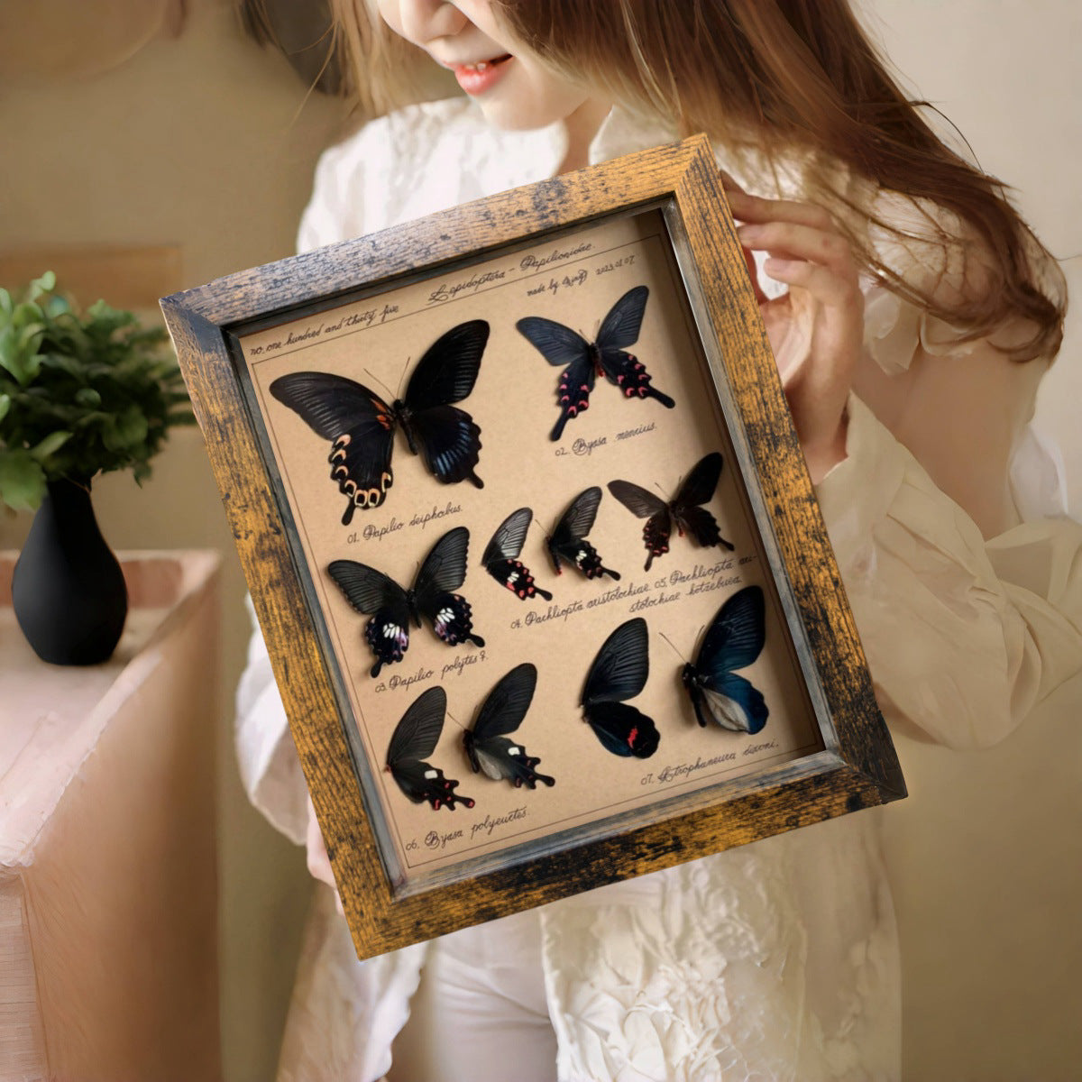 Vintage Wood-Look Deep Shadow Box Picture Frame with Acrylic Front