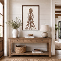 Handmade Botanical Woman Wall Art – Handmade Natural Twig Sculpture or 3D Textured Relief Art