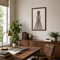Handmade Botanical Woman Wall Art – Handmade Natural Twig Sculpture or 3D Textured Relief Art