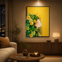 Pinecone Floral Muse Wall Art – Handmade Painted Pinecone Flowers on Textured Mixed Media Artwork
