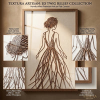 Framed Botanical Wall Art – Handmade Natural Twig Art or 3D UV-Embossed Canvas Print