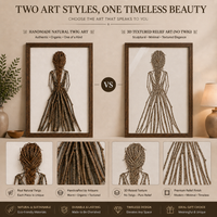Handmade Botanical Woman Wall Art – Handmade Natural Twig Sculpture or 3D Textured Relief Art
