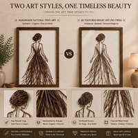 Framed Botanical Wall Art – Handmade Natural Twig Art or 3D UV-Embossed Canvas Print